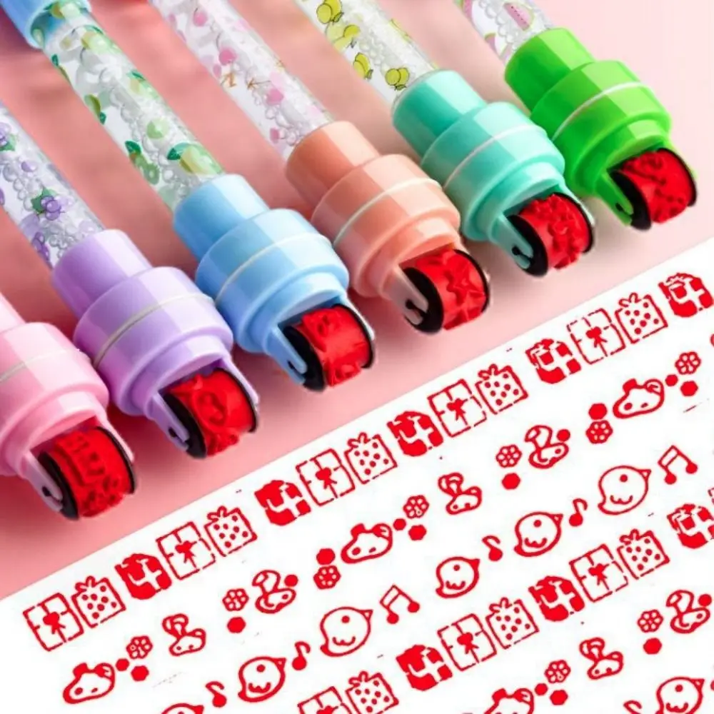 With Light Bubbler Pen With Stamp 5 In 1 Sensory Seal Roller Stamp Pen Writing Signing Multifunctional Bubble Blowing Pen