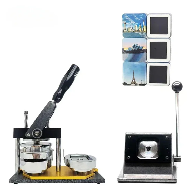 Hot Selling 2 * 2-inch Refrigerator Magnet Making Machine+cutting Machine+100 Pieces of Refrigerator Magnet Material