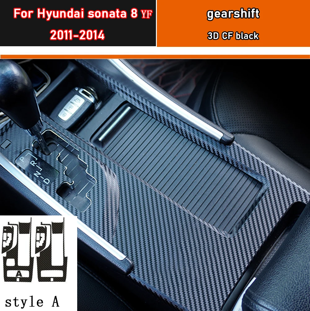 Car Interior Sticker Gear Box Protective Film For Hyundai sonata 8 YF 2011-2014 Car Gear Panel Sticker Carbon Fiber Black