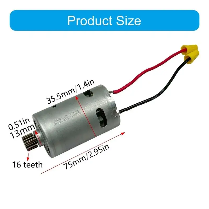 Y1UD High Torque 16.8V Ratchet Motor 16 Tooth Copper Winding Lightweight Design