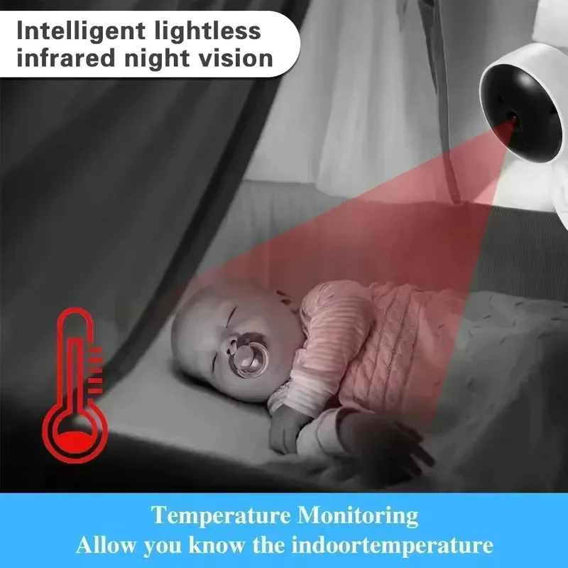 IP Camera 1080P Indoor WiFi Smart Home Camera Baby Monitor Wireless Surveillance Smart Home Night Vision AI Detect Action