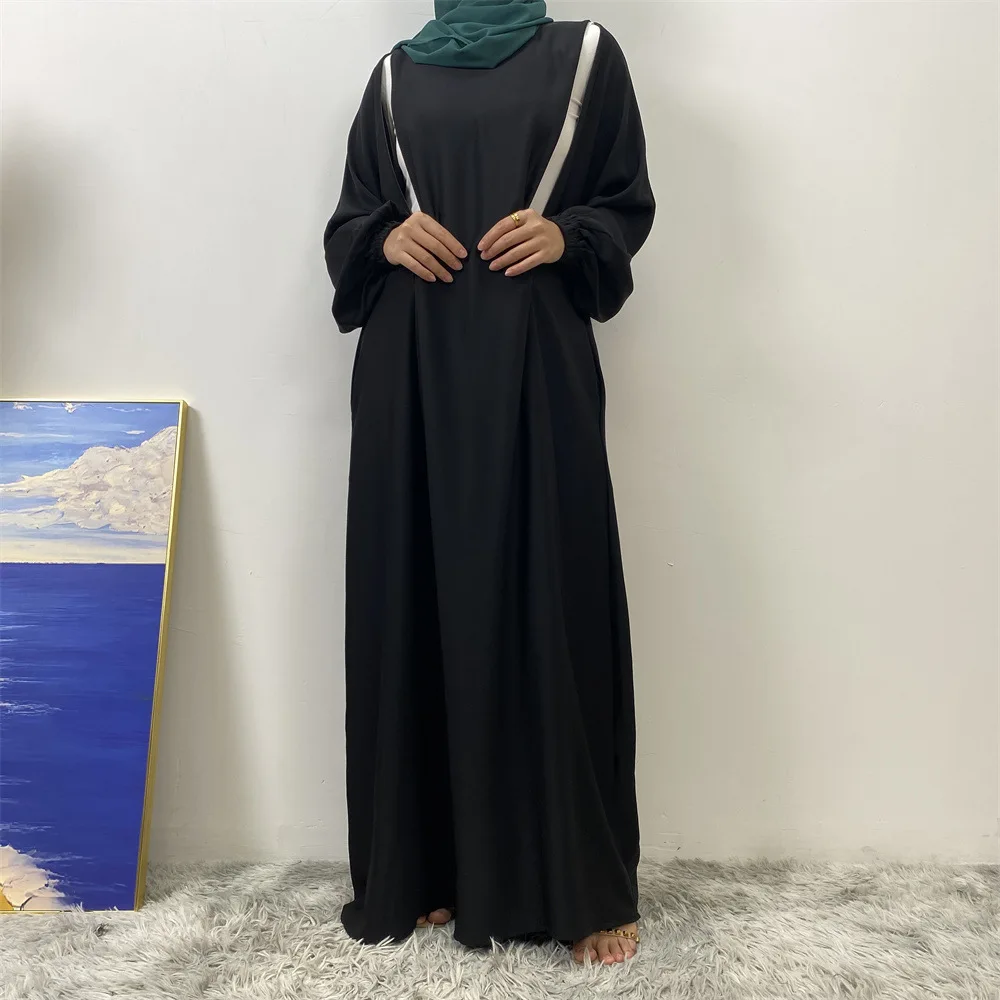 

TikTok Dubai модное платье для грудного вскармливания мусульманское платье для похудения с длинными рукавами 6822