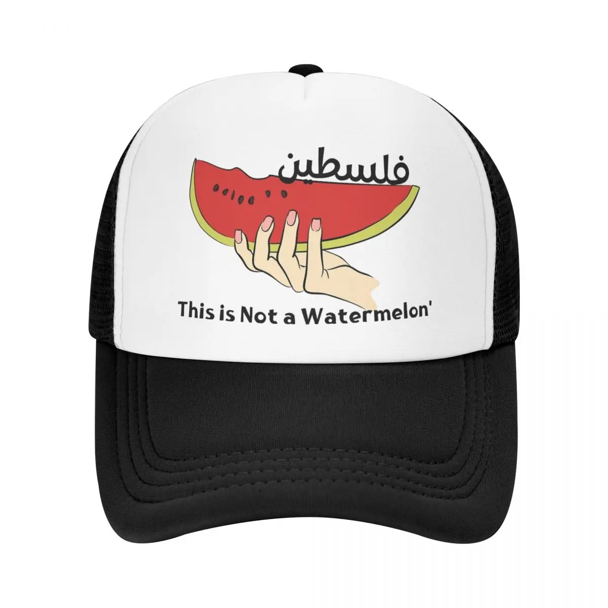 Cooling Breathable This Is Not A Watermelon Mesh Golf Hat Caps Men Women Parody Magritte Watermelon Adjustable Foam Trucker Hat