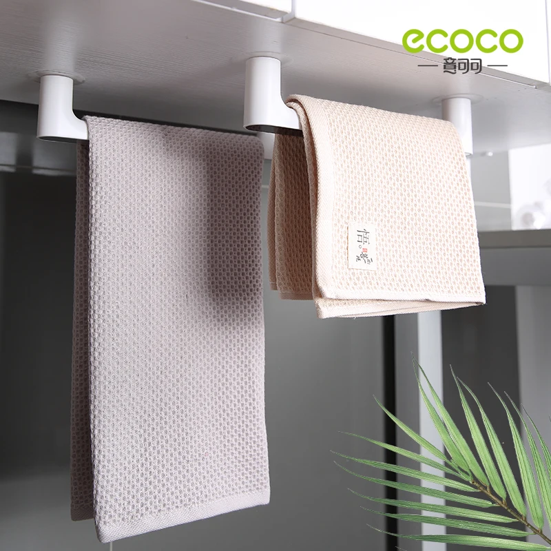 Towels Rack Organizer Wall-Mounted Rack Punch Free Home Towel Cabinet Toilet Bar Towel Shelf Closet Bathroom Accessories ECOCO