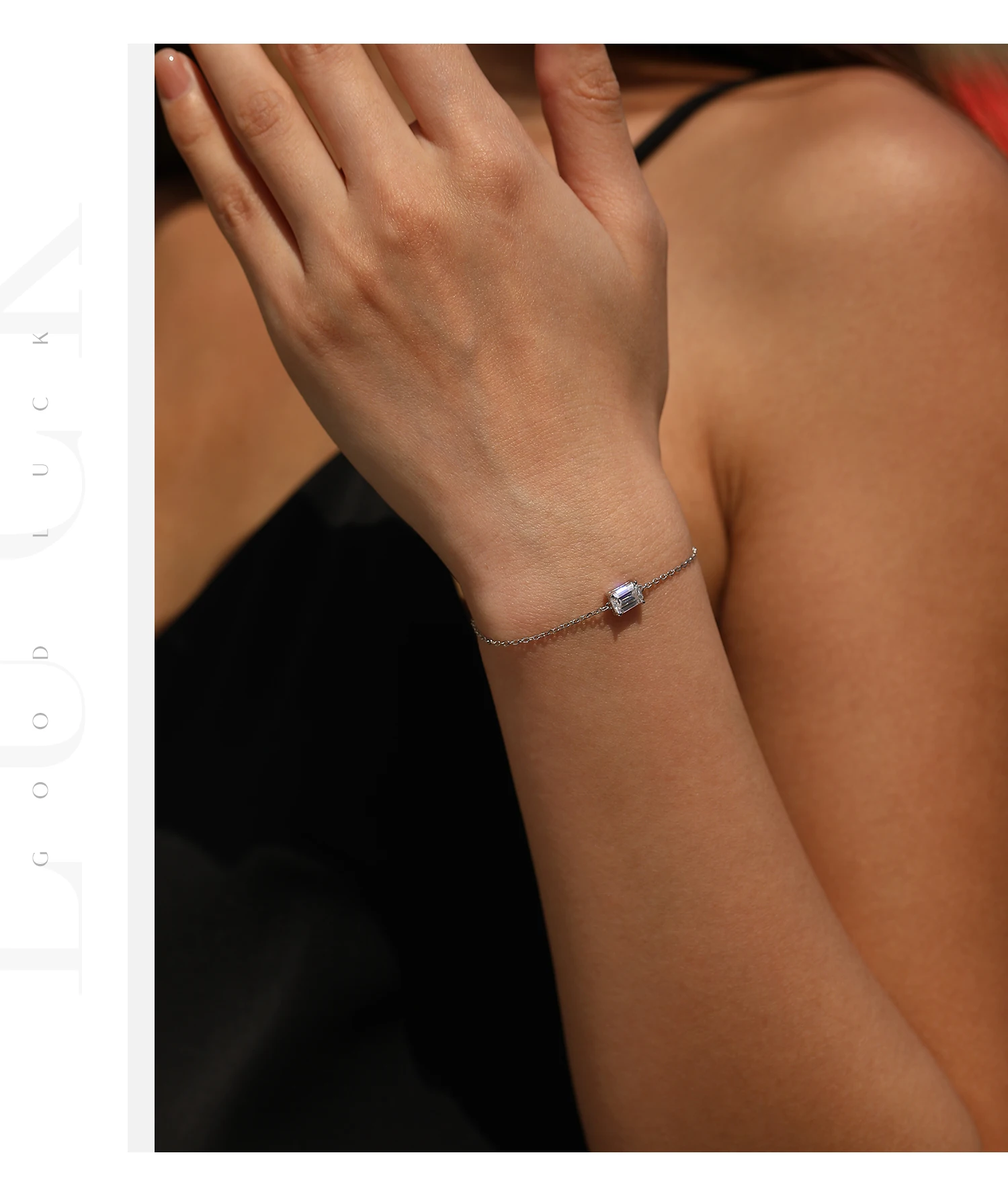 MODIAN Smaragdschliff D-Farbe Rechteckiges Moissanit-Armband aus 925er Sterlingsilber, luxuriöses Gliederkettenarmband für Damen, edler Schmuck – Detail 10