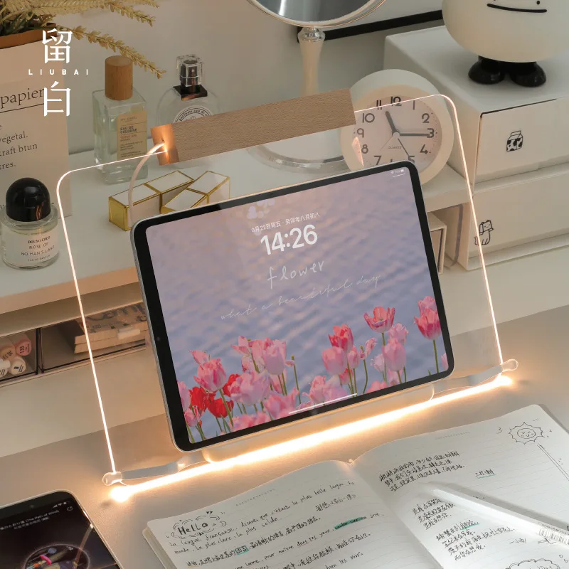 Transparent Reading Bookshelf Acrylic Transparent Student Multi-functional Reading Bracket Lazy Artifact