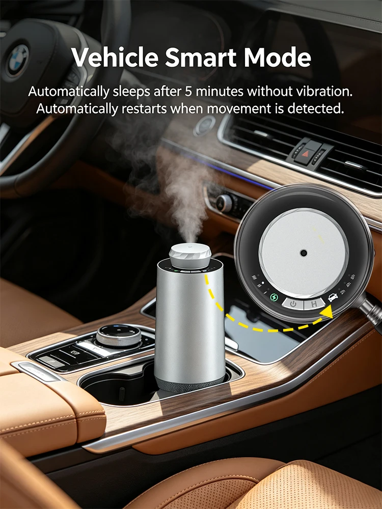 Rechargeable Smart Waterless Cordless Intelligent Car Auto Vehicle Home Scent Diffuser Aroma Fragrance Air Freshener Diffuser
