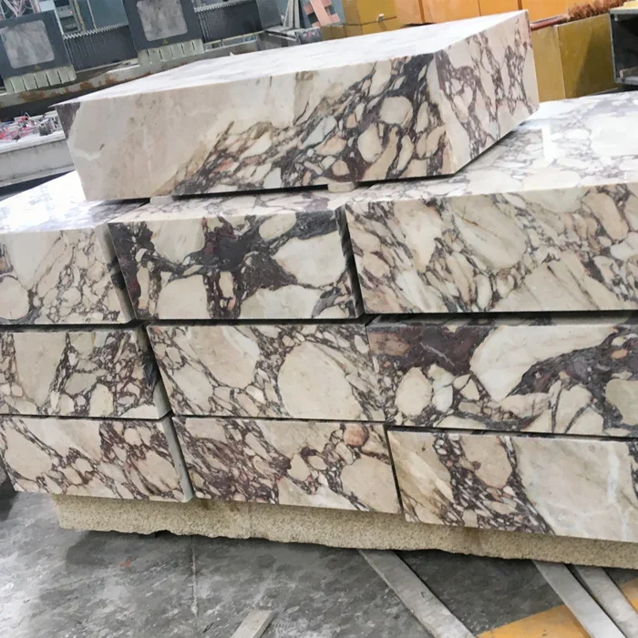 Customized Nodic Modern Rectangle Shape Living Room Home Decor Low Base Luxury Calacatta Violet Marble Plinth Coffee Table