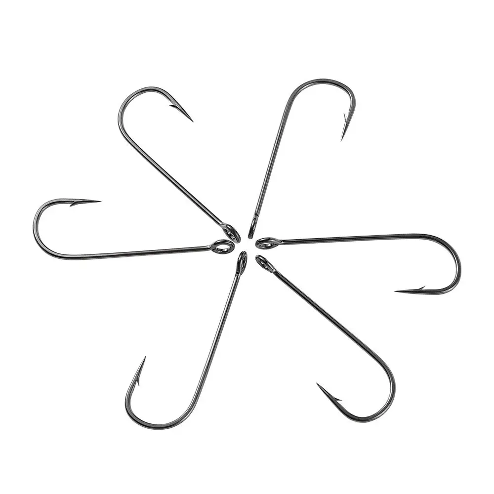 

1000Pcs Fishing Hook Long Handle Fish Hook Big Hole Ring Eye Barbed Long Handled Sea Saltwater Fishing Tackle Accessories Pesca
