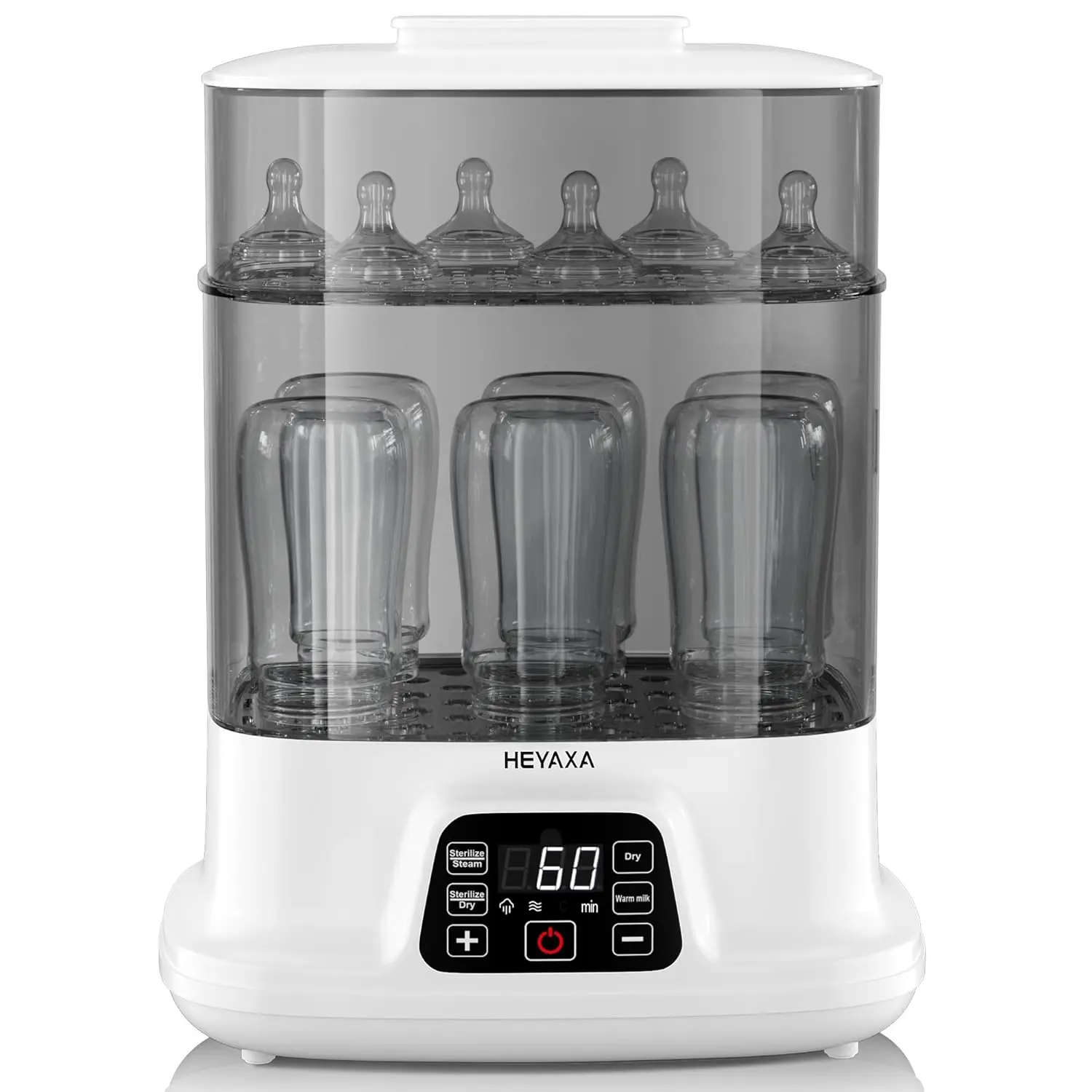 

Электрический стерилизатор и сушилка для детских бутылочек, безопасная паровая очистка со светодиодным сенсорным экраном, автоматическое отключение, светло-серый