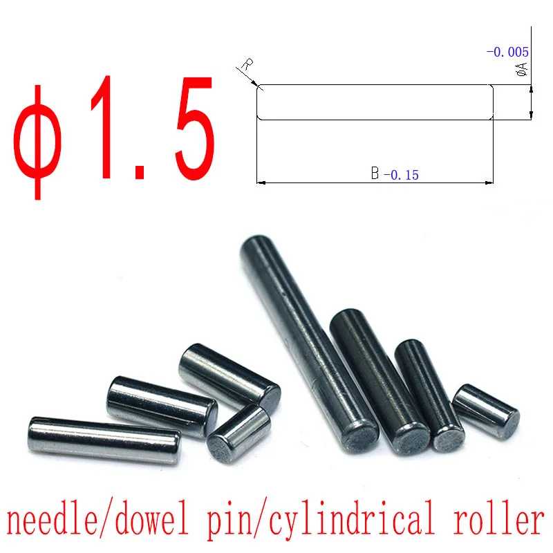 M1.5 Micro Locating Shaft, Needle Roller, Support Pin, Pivot Pin Hardware for Hobby Model & Fishing Reel Transmission Assembly