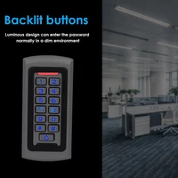 LED Backlight Metal Keypad Wiegand RFID Card Reader 125khz Access Control System Proximity Card Standalone 2000 Users Door Lock 3