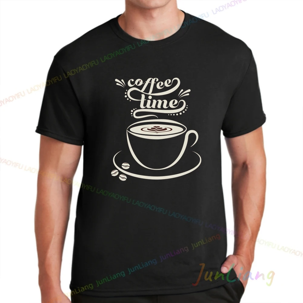 Coffee Drink Lettering in Cup Tshirt Fun Summer Fashion T Shirt Women's T-shirts 100% Cotton Streetwear Y2k Graphic Tee T-shirt