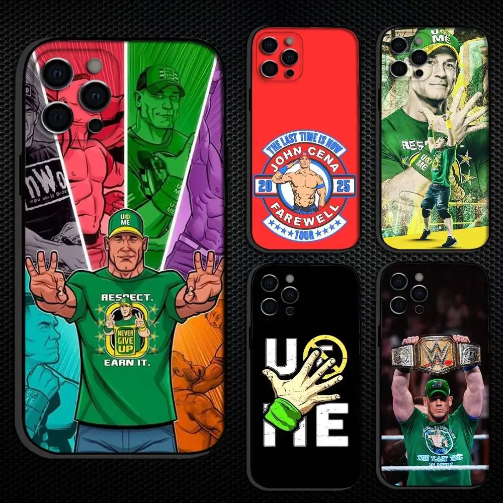 

J-John C-Cena Wrestling Star Phone Case For iPhone 16,15,14,13,12,11 Plus,Pro Max, Others Soft Black Cover