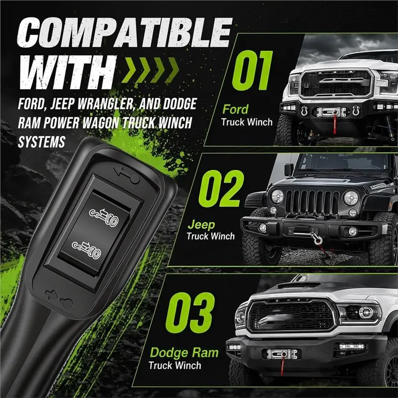Replacement 83665 Plug-In Truck Winch Hand Controller Remote For Warn M8000 M10000 VR12000 Zeon 10S Winches