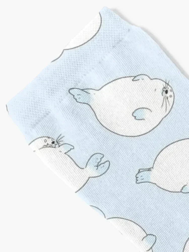 All-Over-Print Adorable Seal Pups (blue) Socks Heating sock Climbing sport Male Socks Women's