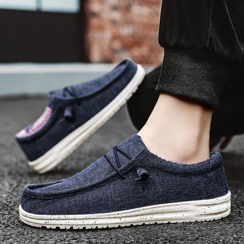 

Men Casual Shoes Slip on Canvas Loafers Comfortable Walking Flats for Male Fashion Breathable High Quality Footwear