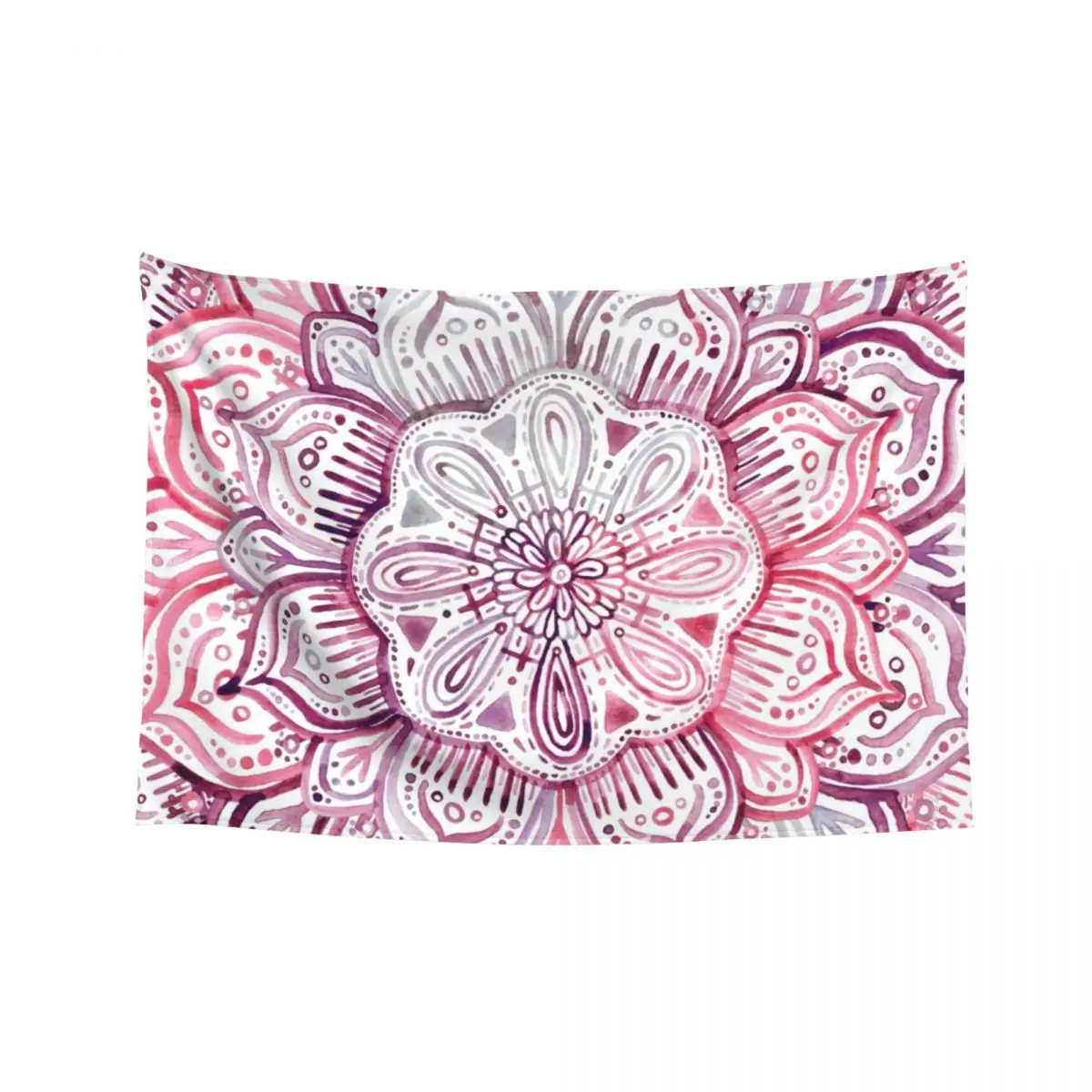 Бордовый румянец, акварель, мандала, гобелен, декор для спальни, организация и украшение для спальни, гобелен для дома