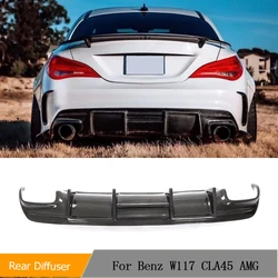 Car Rear Bumper Diffuser for Mercedes-Benz CLA Class C117 W117 Sport CLA45 AMG 2016 - 2019 Carbon Fiber / FRP