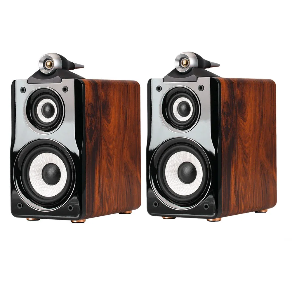 5.5-inch HIFI Passive Bookshelf Speaker 100W Output Power Three-Way Stereo Household Wooden Passive Speaker 2.5-inch Midrange