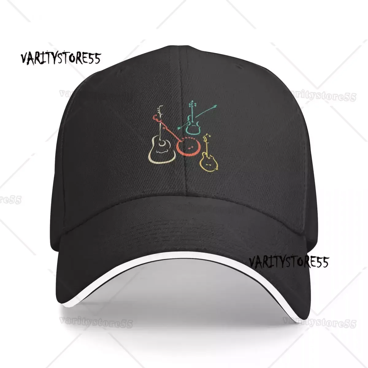 Retro Guitars Banjos Fiddles Mandolins Baseball Cap Rave Anime Luxury Woman Men's