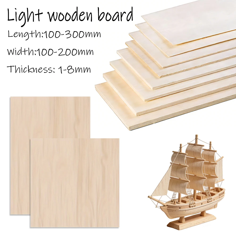 5–20 Stück Balsaholzplatten-Sortiment, Balsaholzplatten für Schulprojekte und Heimwerkerarbeiten, 1–8 mm dickes leichtes Holz