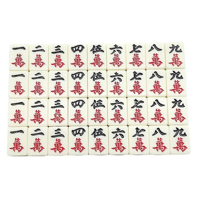 Mini Mahjong Set Portable Chinese Complete Majiang Board Game Leisure Entertainment Games for Family Gathering and Friends Party