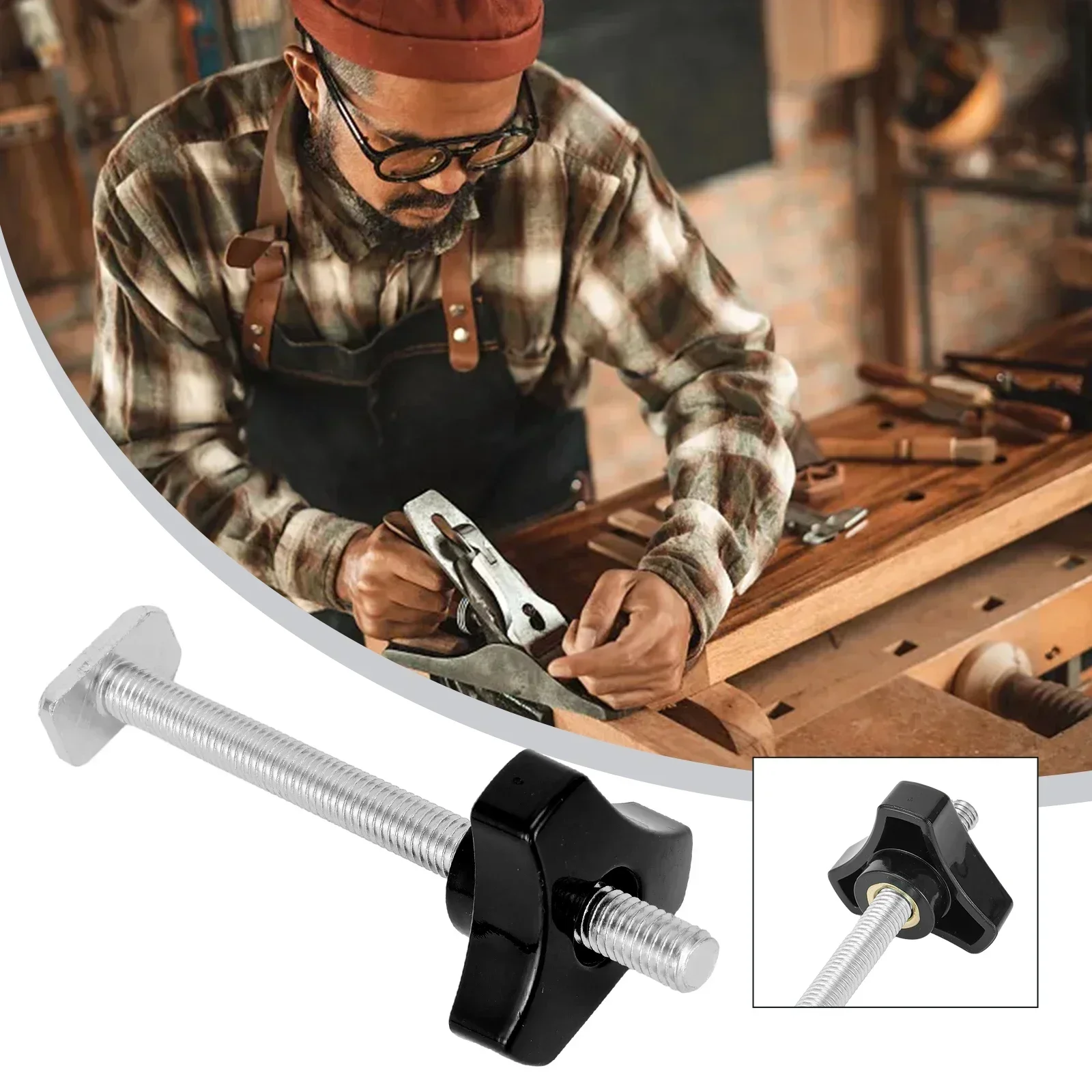 1/2pcs M8 Nut Handle T Screw 100mm Threaded Rod M8 Slider Set For  Milling Machines Table Saws Band Saws Woodworking Tools