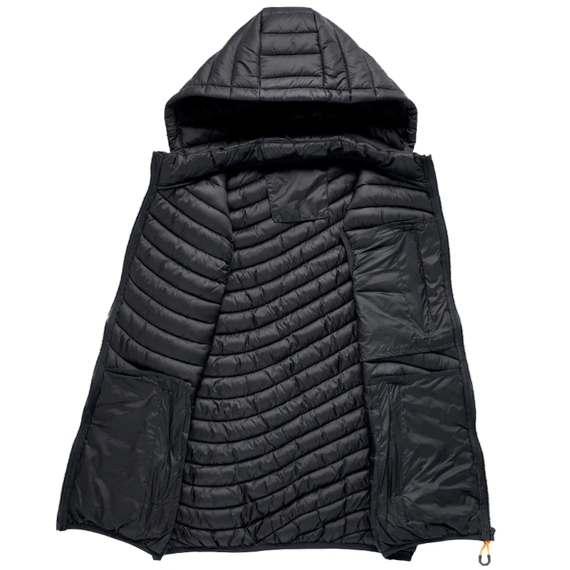 S.T.G-Coletes masculinos sem mangas, colete com capuz, colete monocromático com bolsos, jaqueta à prova de vento, moda casual masculina, colete de