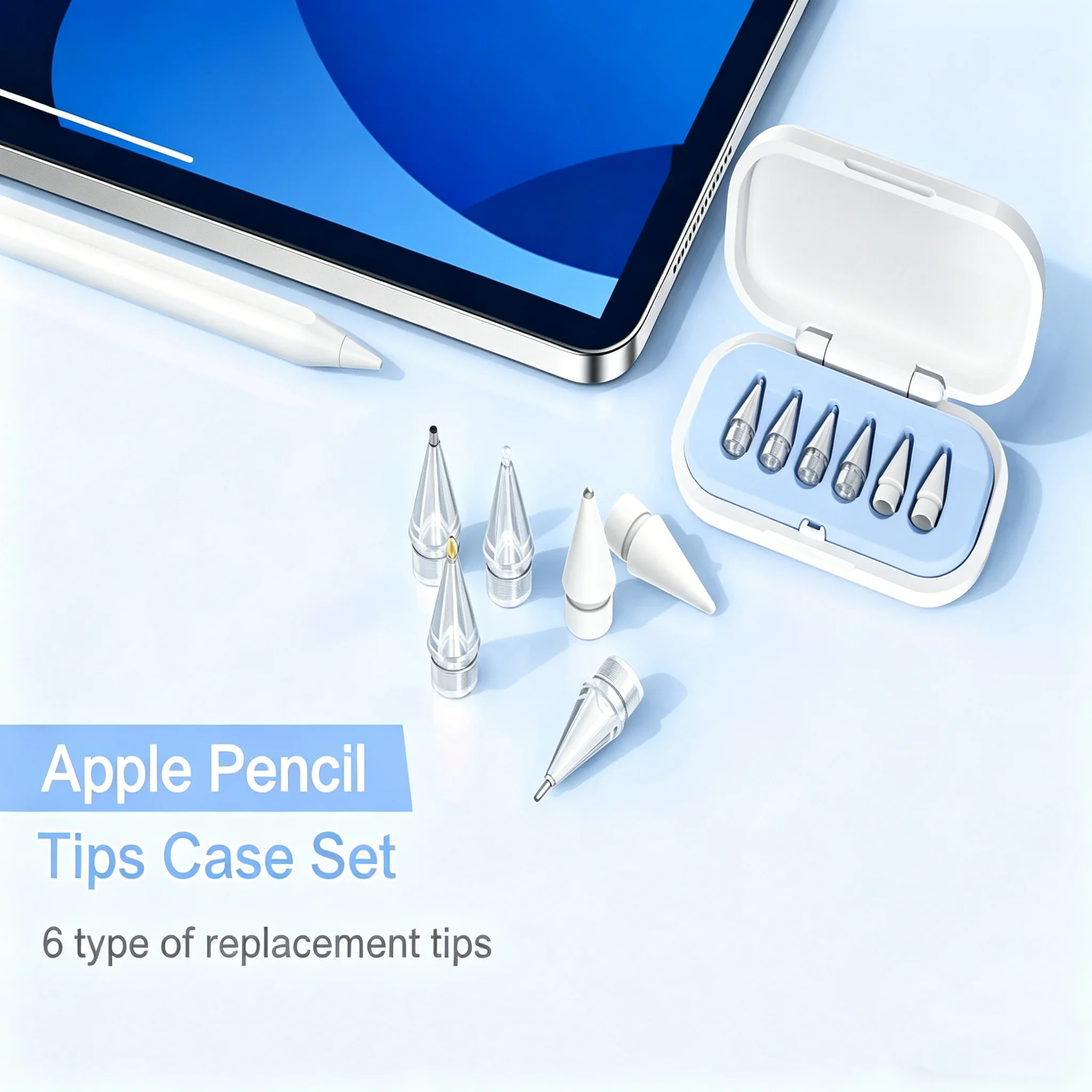 Metal Precise Control Fine Point Tips for Apple Pencil 2/1 Gen iPencil Nibs Upgraded Replacement Tip For iPad Pro Pencil Nib