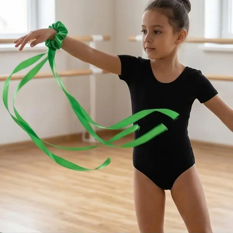 Dancing Ribbon Streamers Wrist Ribbons, Colorful Gymnastics Ribbons for Kids Artistic Dancing and Rhythmic Gymnastics 69HD