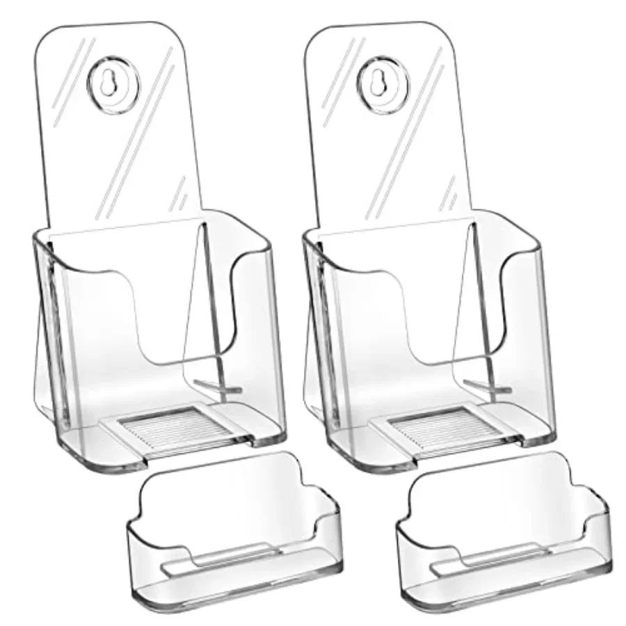 Acrylic Brochure Holder.4 inches Wide Brochure Holder Wall Mount Clear Countertop Organizer Literature Holders 2