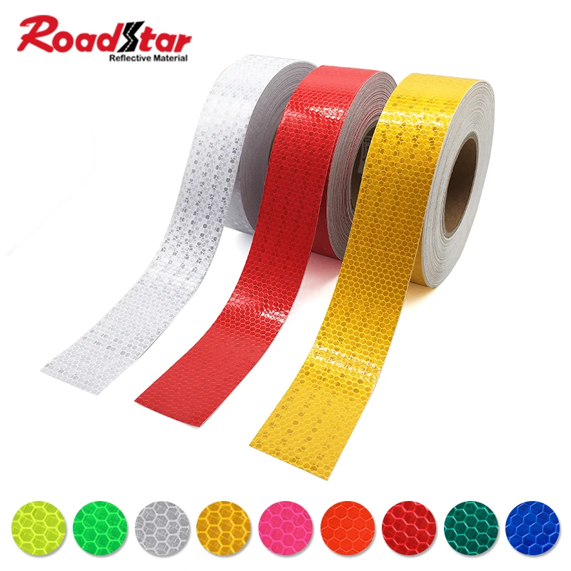 Roadstar 5cmx50m High Visibility Reflective Sticker Warning Tape with Color Printing for Car Decoration RS-6490