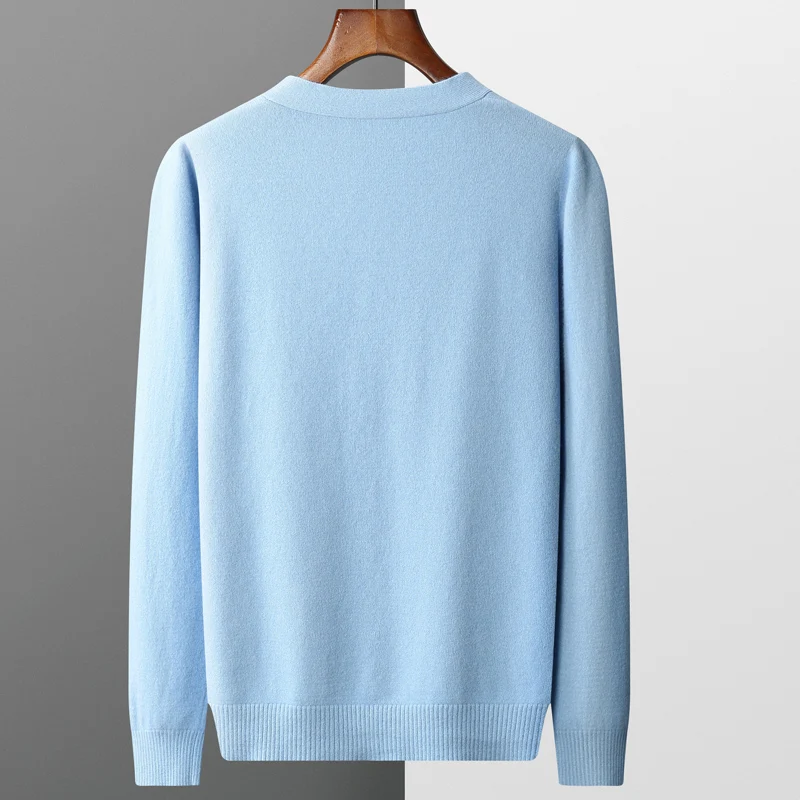 Herren Strickjacke Frühling und Herbst Basic Strick pullover aus reiner Wolle Herren große lose V-Ausschnitt Mantel reine Farbe Freizeit jacke Top