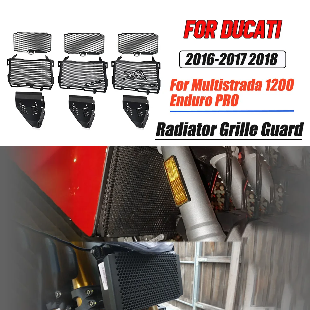 

Motocycle Radiator Grille Cover Water Tank Guard For Ducati Multistrada 1200 Enduro PRO 2016 -2018 Engine Cooler Bezel Protector