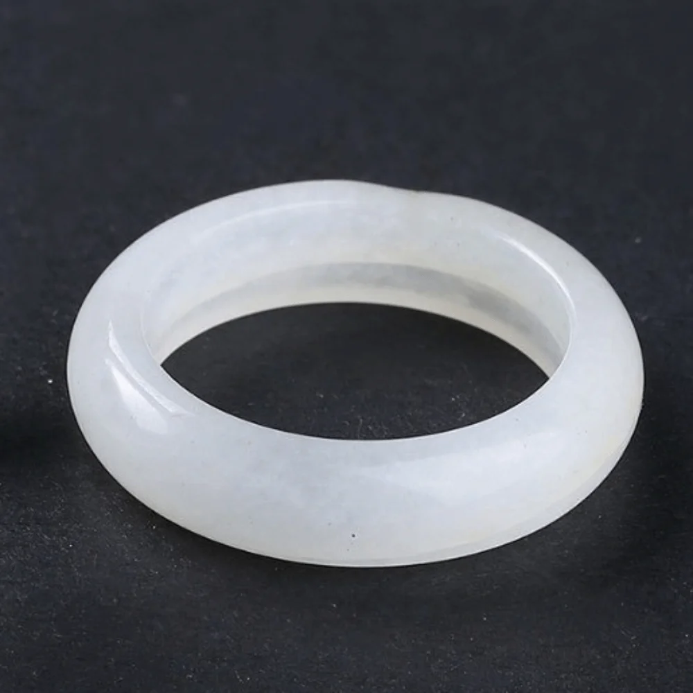 Daily Elegant Crystal Stone Band Rings Natural Crystal Obsidian Stone Minimalist Ring All-match Solid Design Jewelry Gift