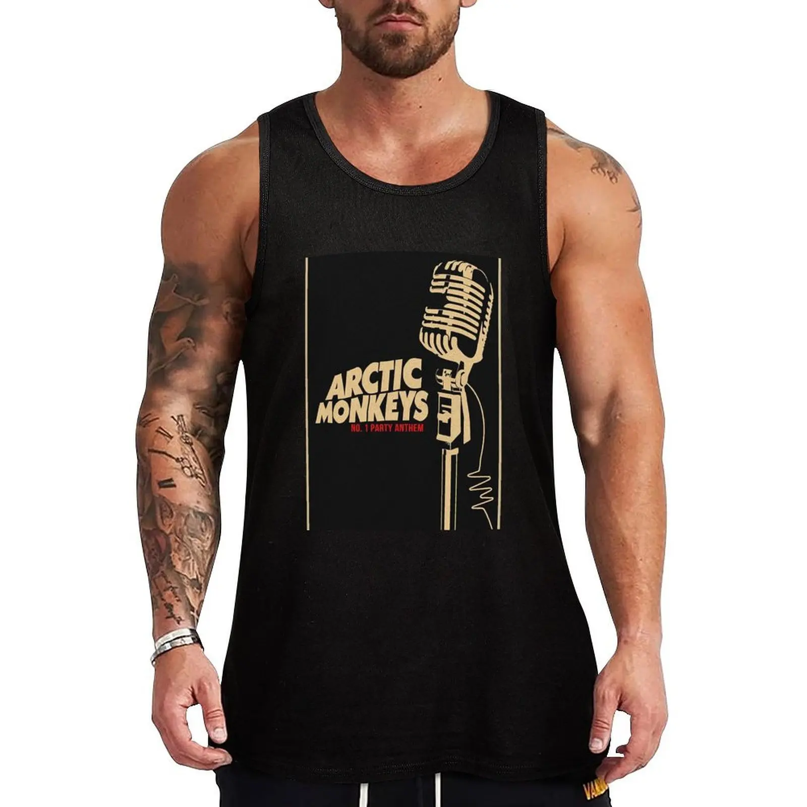 

No. 1 Party Anthem Microphone Mic Poster Tank Top bodybuilding man Sleeveless T-shirt Gym T-shirts for men quick-drying t-shirt