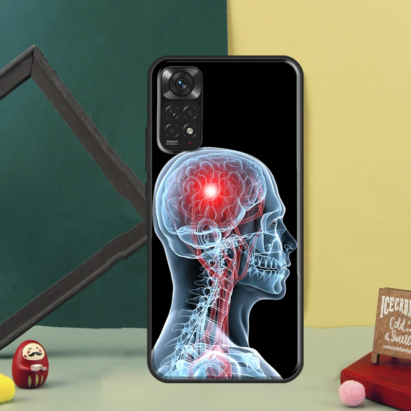 Medical Human Organs Brain Case For Xiaomi Redmi Note 12 11 Pro 7 8 9 10 Pro Note 9S 10S 11S Redmi 10C 10 9 9A 9C 12C Cover