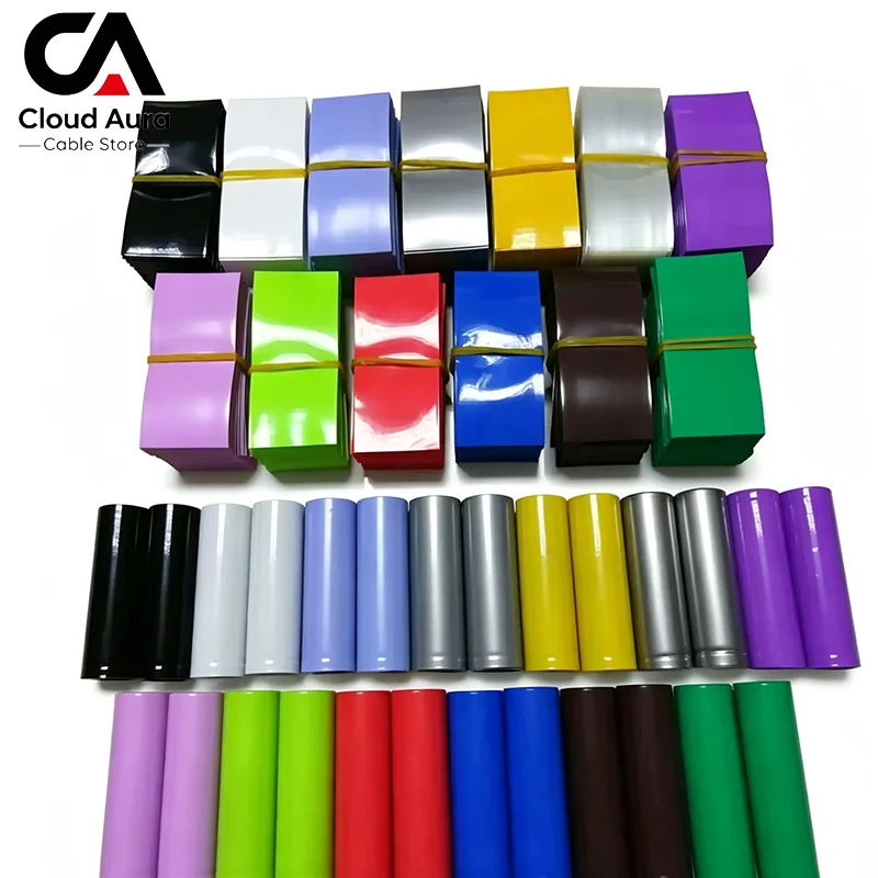 Pre‑cut PVC Heat Shrink Sleeve, 18650 21700 26650 Lithium Battery Wrap, Insulation Protective Film Cover for Lipo Battery Pack