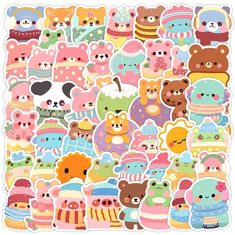 

50 шт. милых граффити-наклеек с животными для декора: конвертов, блокнотов, стаканов, гитар, мотоциклов. Подарок для детей.