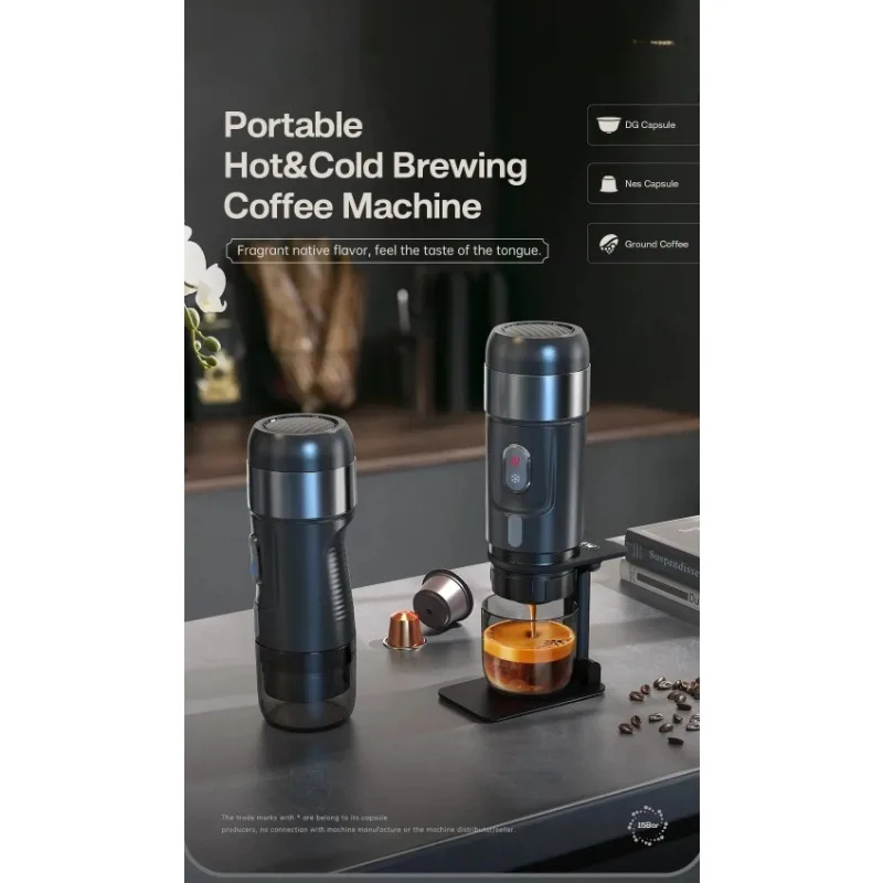 

Portable Coffee Machine for Car & Home,DC12V Expresso Coffee Maker Fit Nexpresso Dolce Pod Capsule Coffee Powder H4A