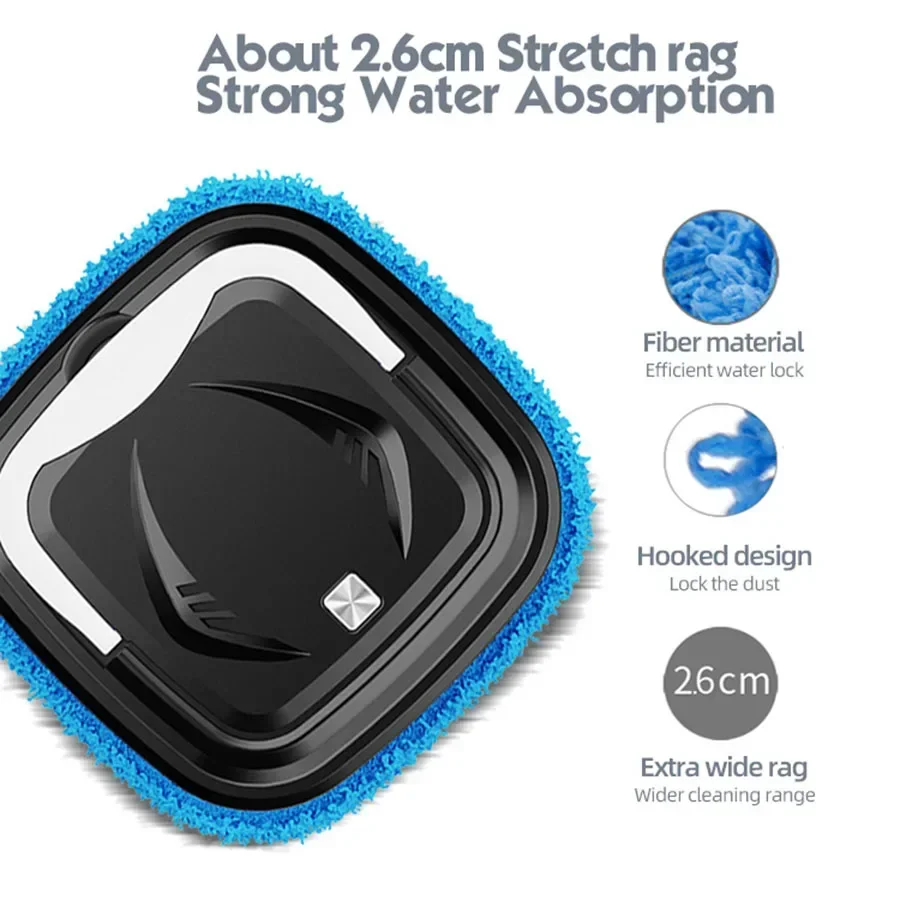 Household floor care robot, USB rechargeable, with humidifier function, combined with care solution,Waxing / Lightening / Care