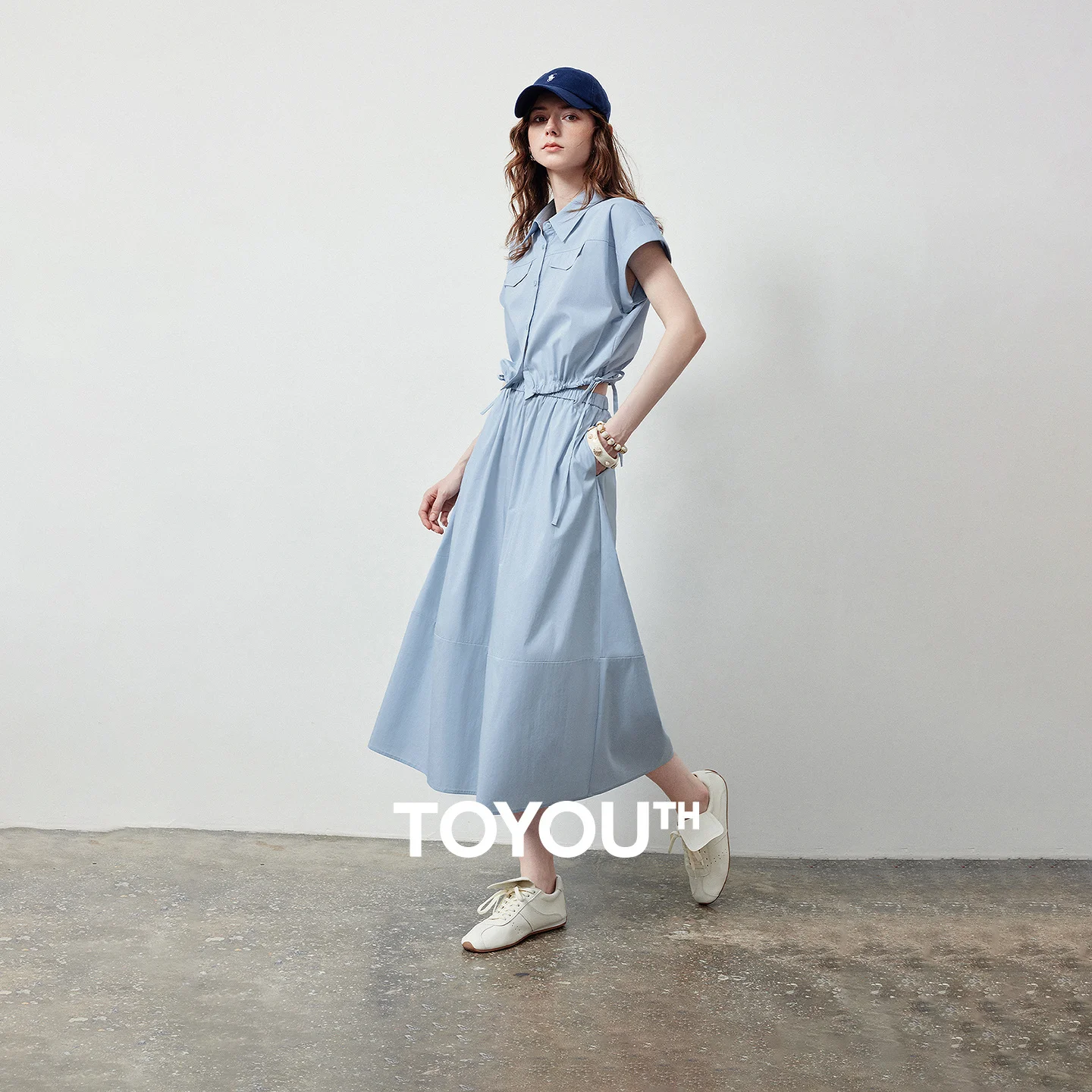

TOYOUTH Women Loose Cropped Sleeveless Shirt Cocoon Skirt 2026 Summer New Cargo Style Two Piece Set