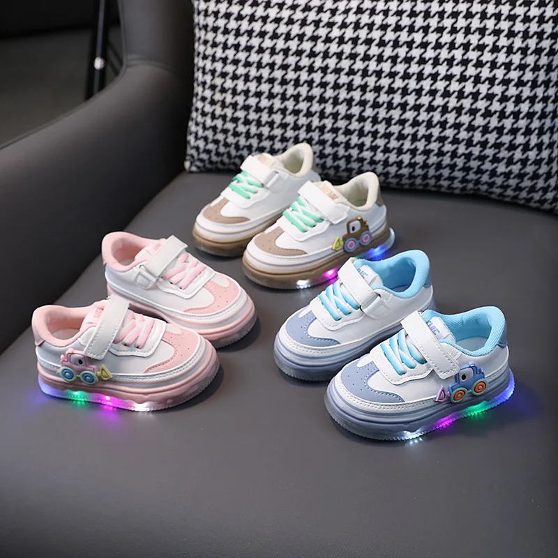 New children's 1-3 years old light up sneakers cartoon fashion all match breathable children casual shoes