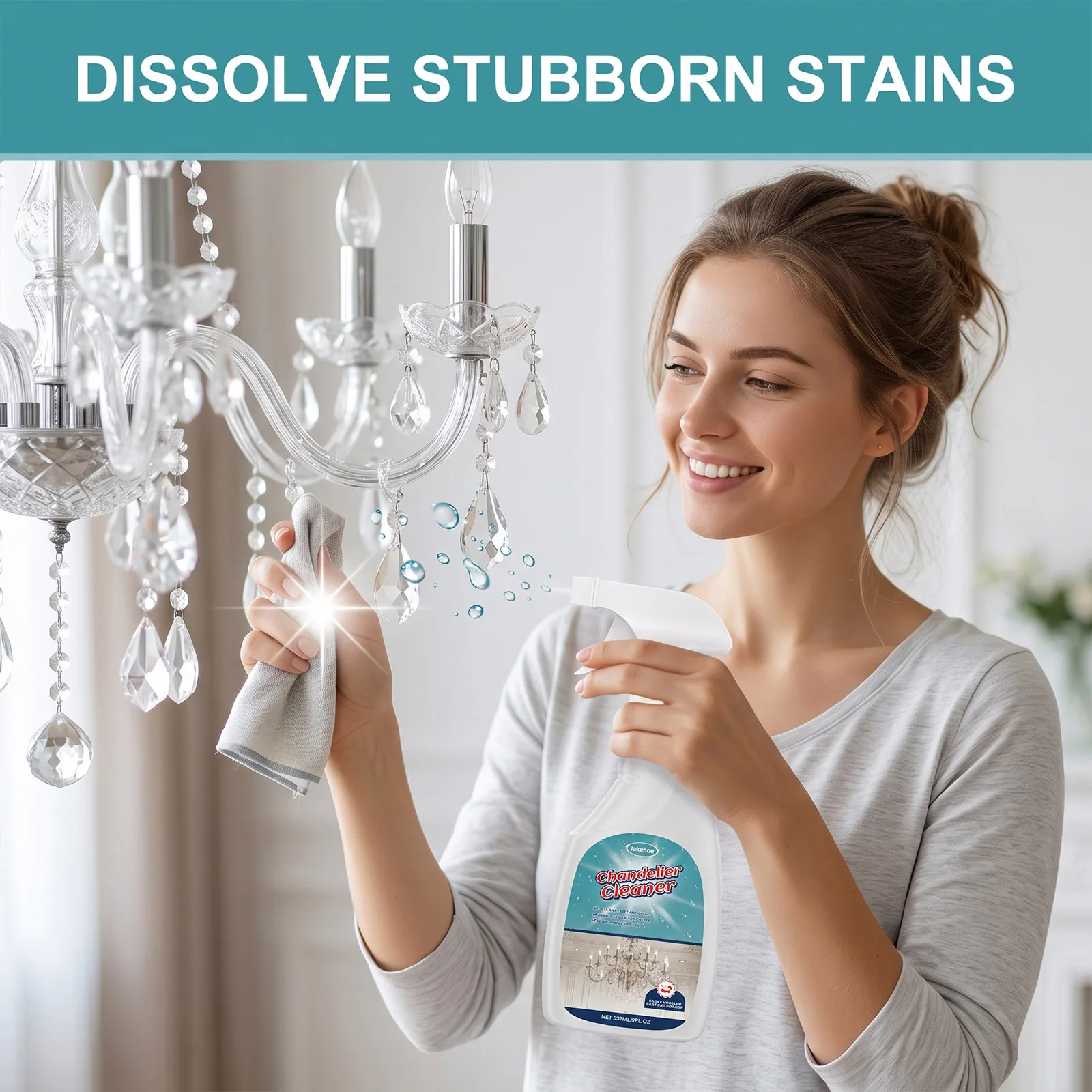 Chandelier Cleaner Spray Crystal Glass Dust Remover Shine Restorer No Rinse Quick Dry Household Lighting Care Maintenance