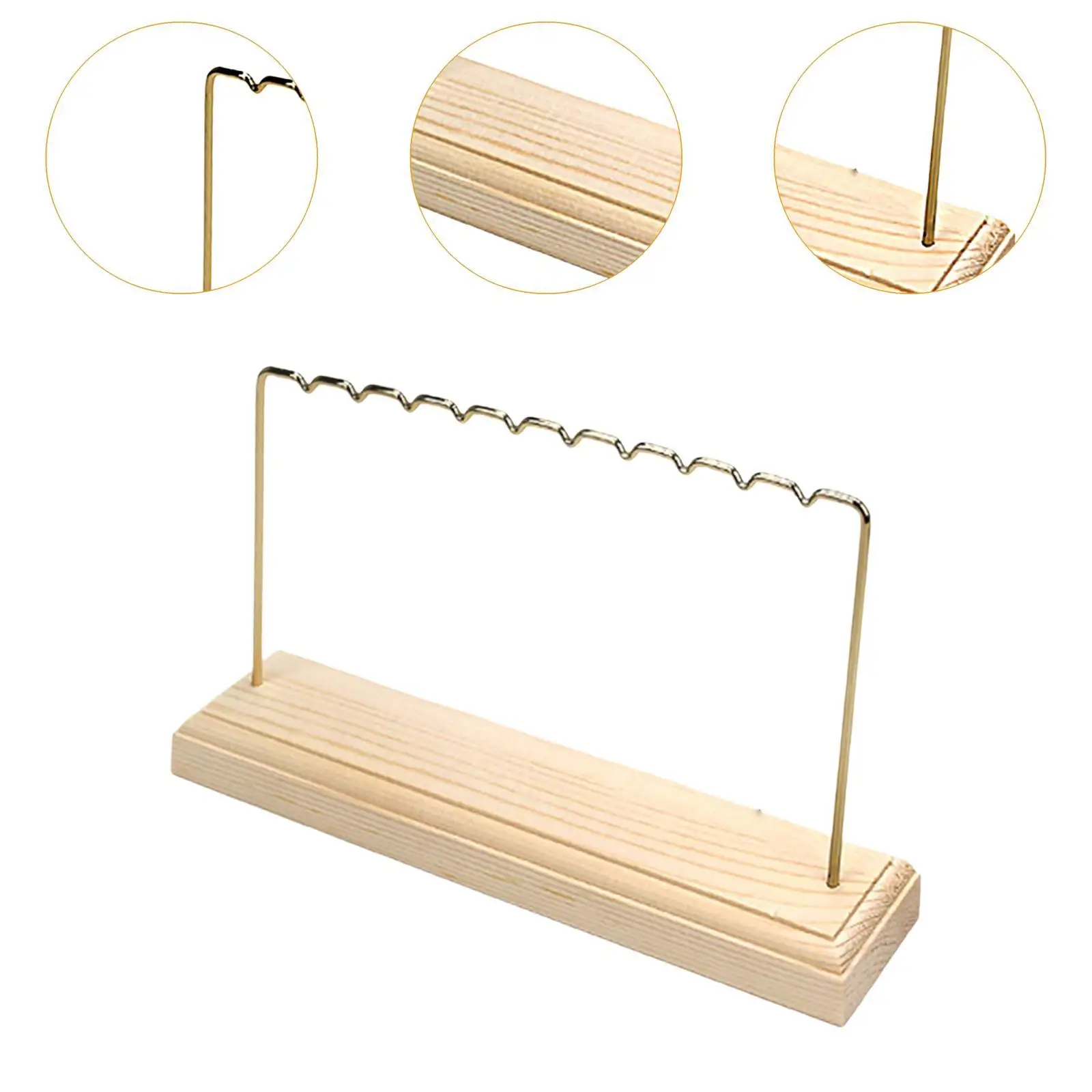 منظم القرط لتخزين المجوهرات، شريط معلق، أقراط قاعدة خشبية متعددة الاستخدامات
