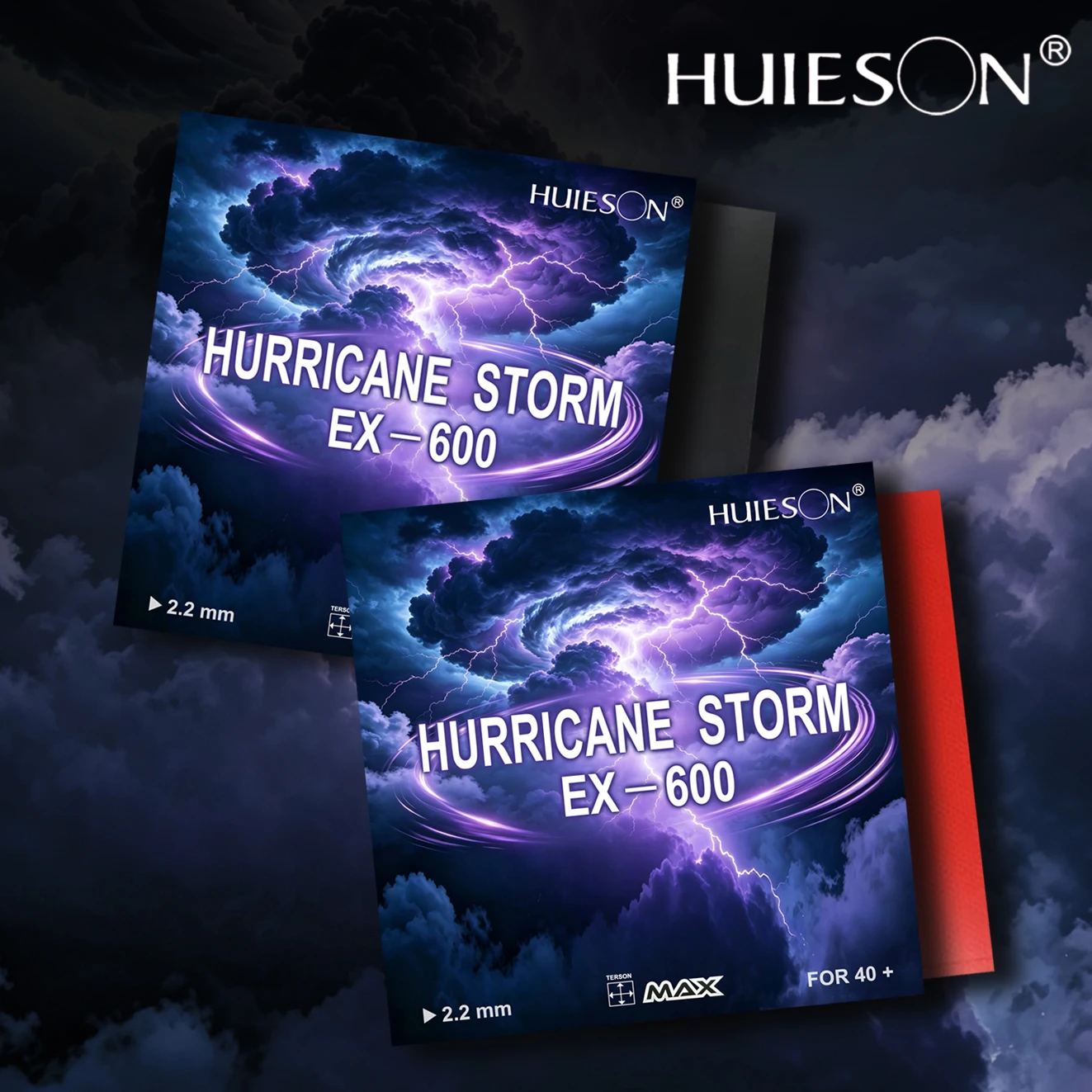 Borracha de tênis de mesa HURRICANE-STORM EX-600 2.2MM durável laço de borracha de pingue-pongue e controle para 40+