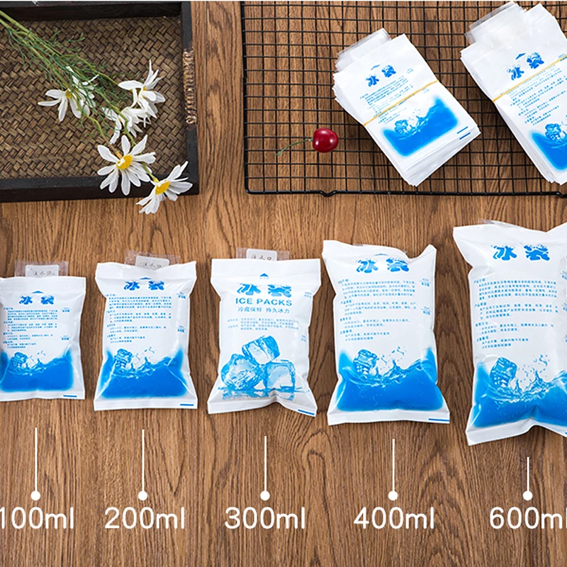 5pcs Reusable Ice Bag Water Injection Icing Cooler Bag Pain Cold Compress Drinks Refrigerate Food Keep Fresh Gel Dry Ice Pack