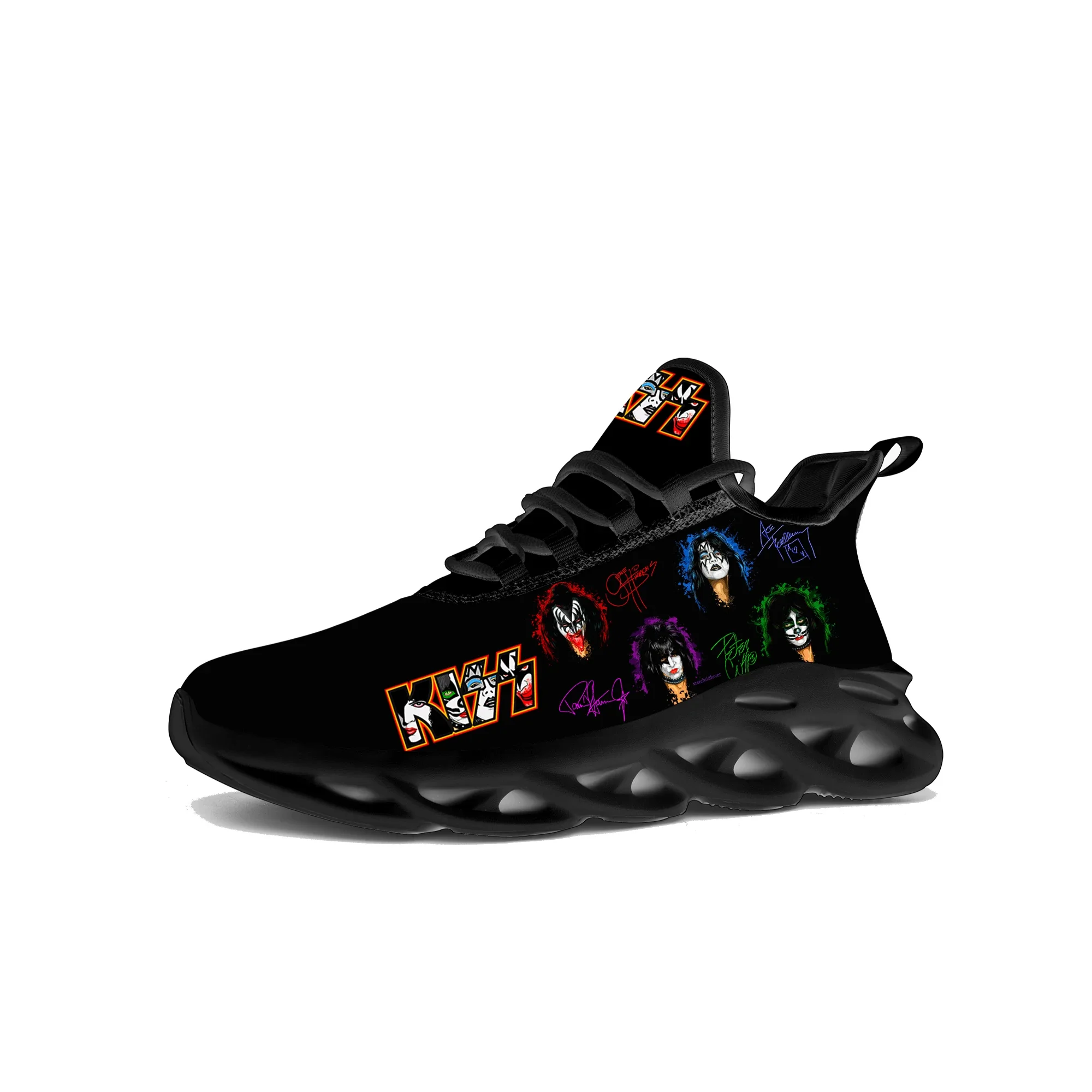 Kiss Rock Band-Zapatillas planas de Metal pesado para hombre y mujer, zapatos deportivos para correr de alta calidad, zapatillas casuales personalizadas