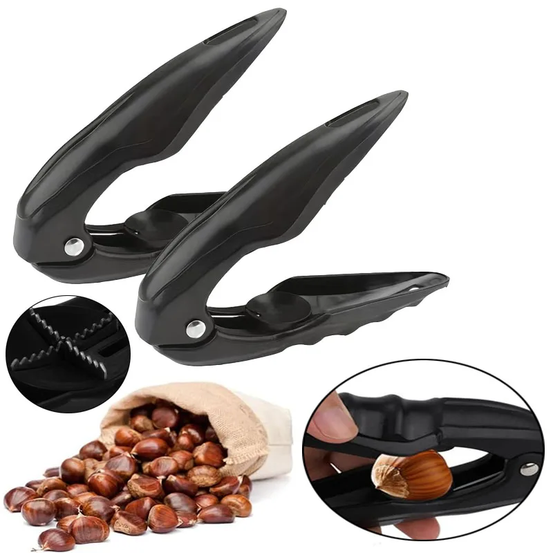 Multipurpose Chestnut Cutter Tool Chestnuts Cracker Clip Non-slip Dried Fruit Opener Chestnut Walnut Cracker with Plastic Handle